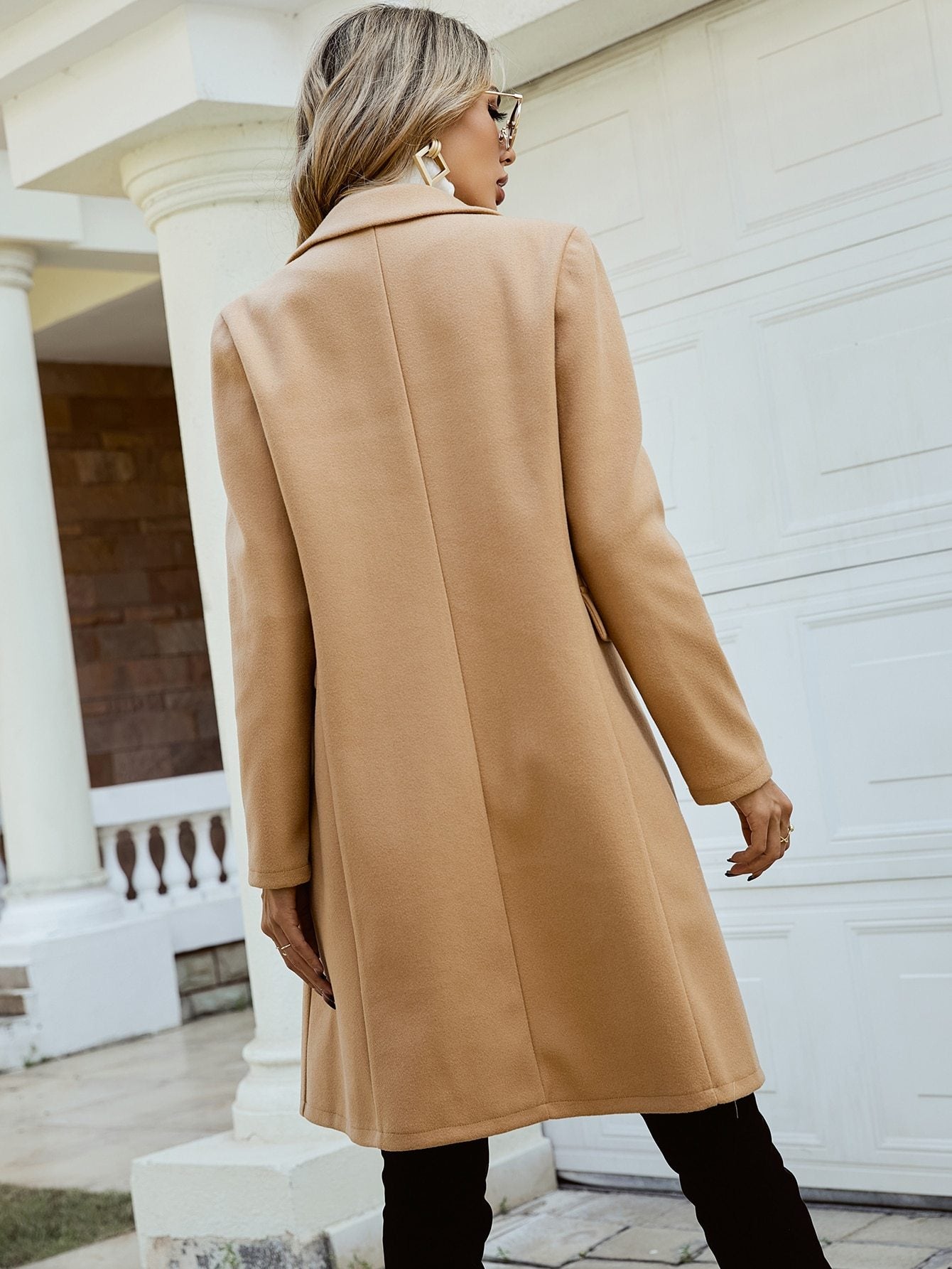 Clasi Double Breasted Lapel Collar Overcoat