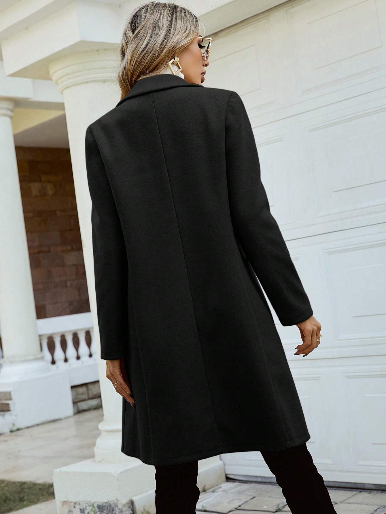 Clasi Double Breasted Lapel Collar Overcoat